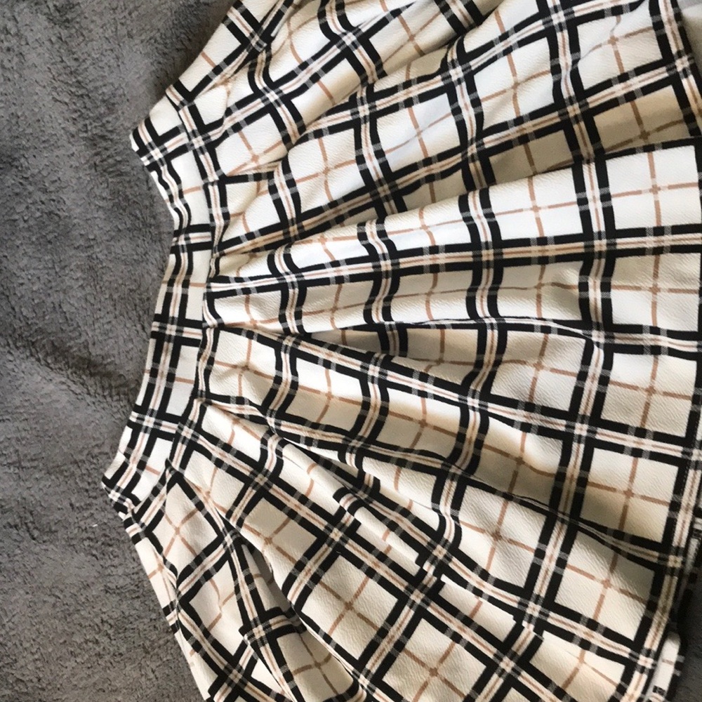 Wide band flannel skirt